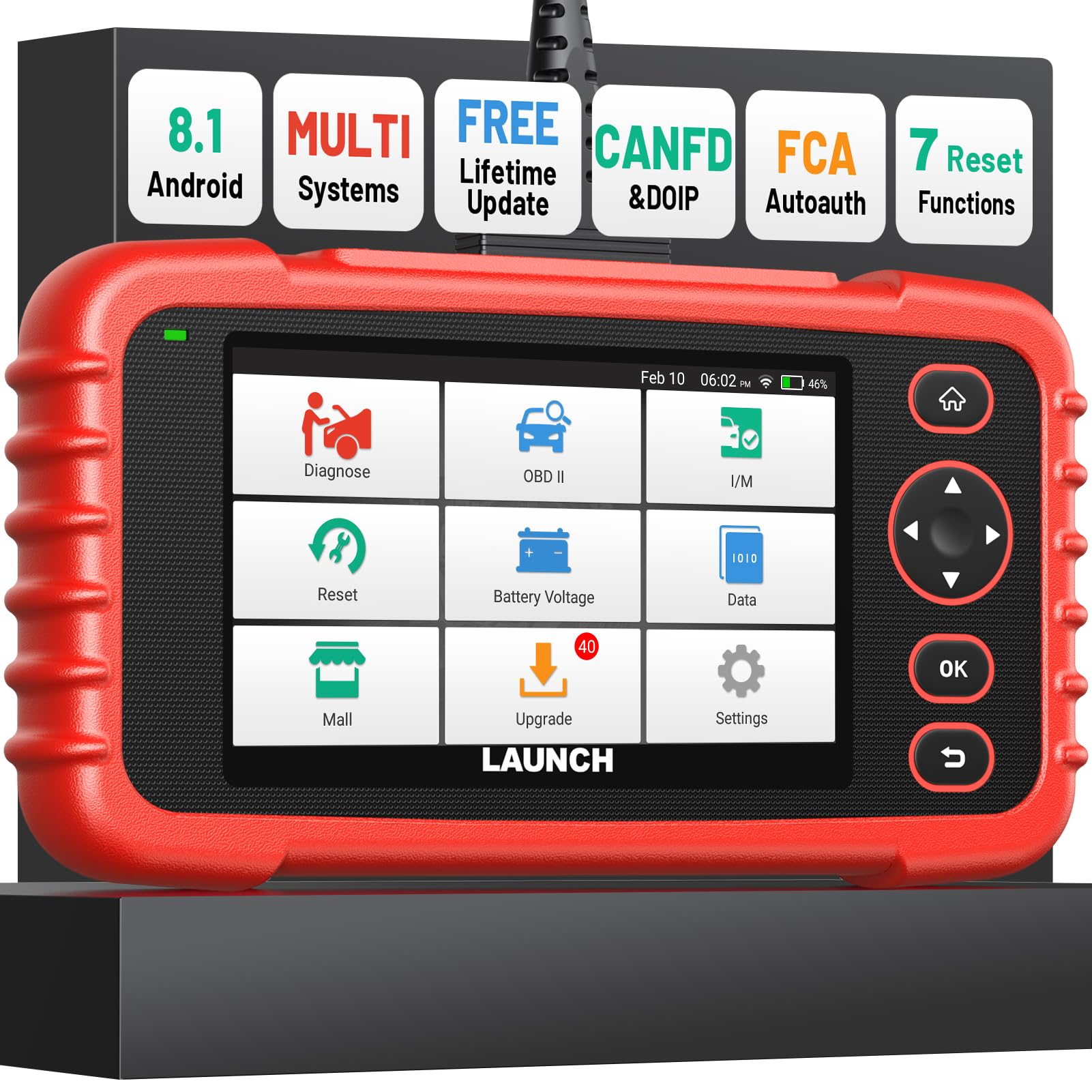 LAUNCH CRP123X V3.0 OBD2 Scanner 2026 Version, ABS SRS Engine Transmission Car DiagnosticTool, 7 Service Functions, Batt