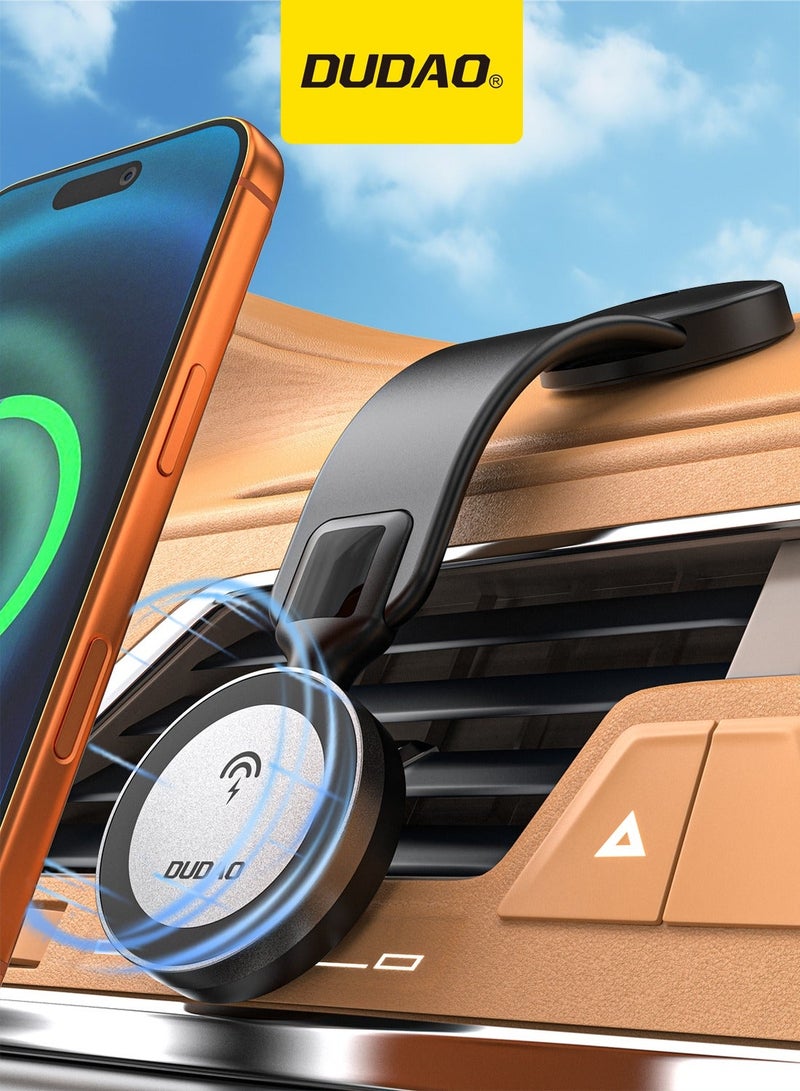 DUDAO Magsafe Car Mount, 15W Car Wireless Charger, Magnetic Car Phone Holder Car Phone Mount, Magnetic Car Mobile Charge