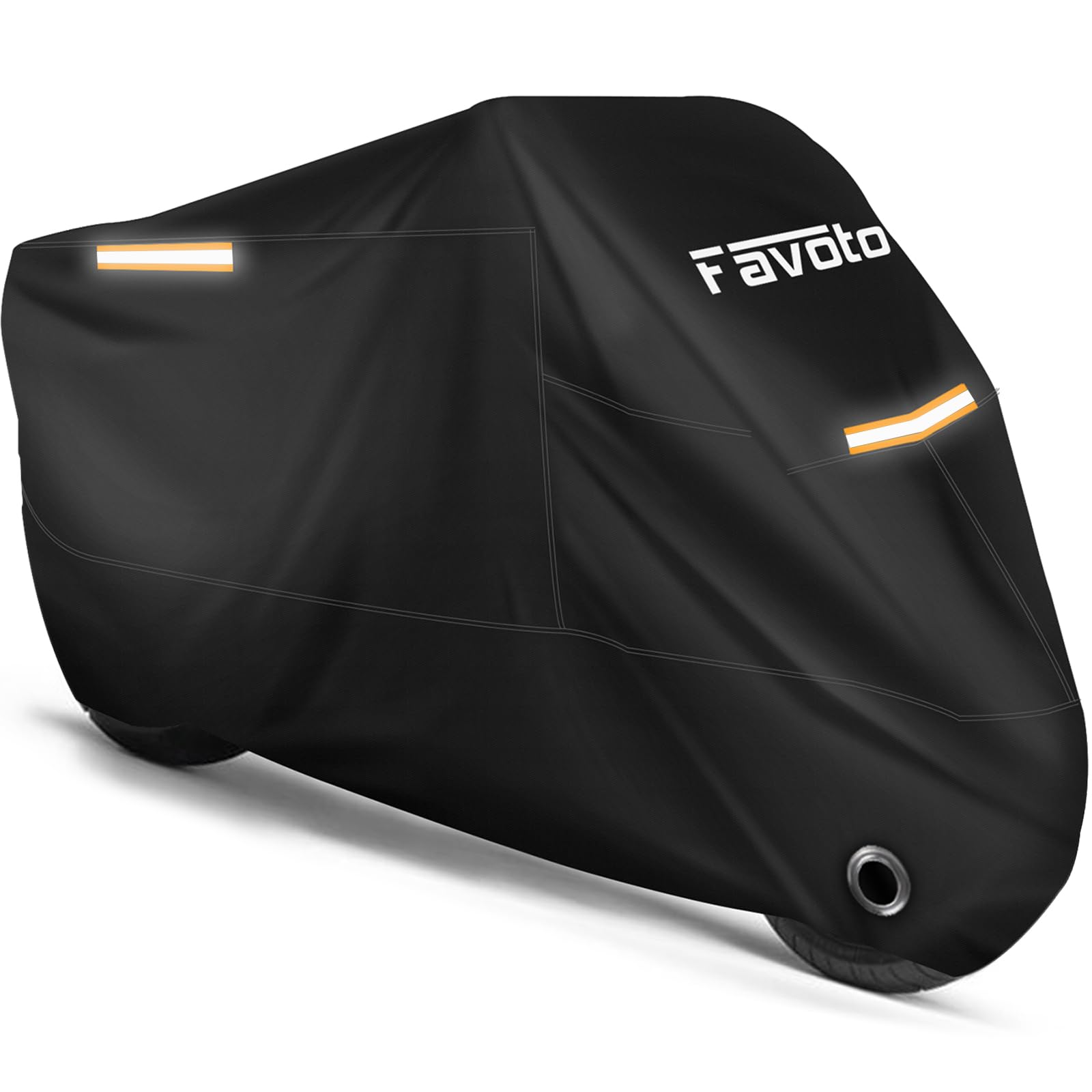 Favoto Motorcycle Cover Waterproof Outdoor Night Reflective All Season Rain Sun Dust Protection Univ
