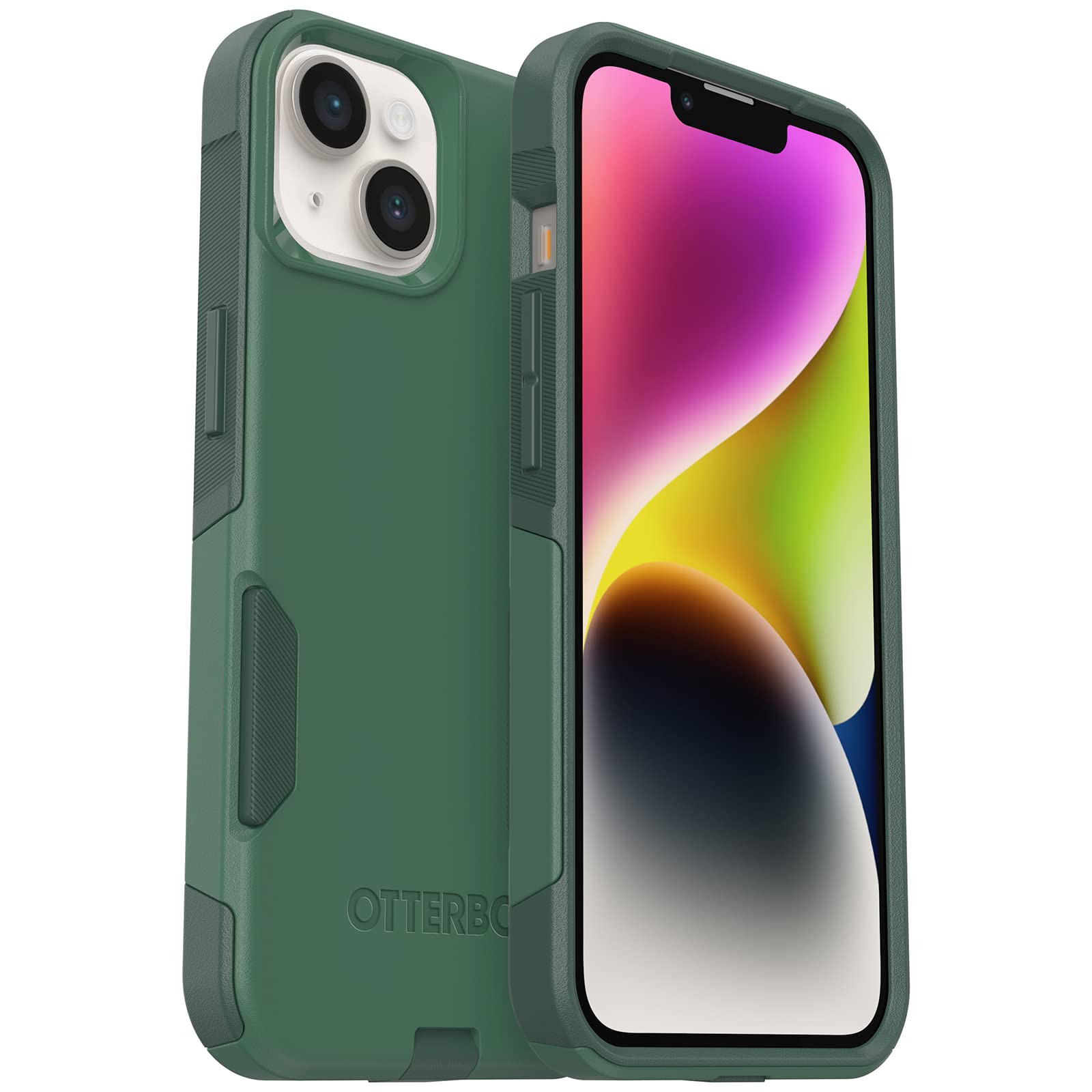 OtterBox iPhone 14 & iPhone 13 Commuter Series Case - TREES COMPANY (Green), slim & tough, pocket-friendly, with port pr