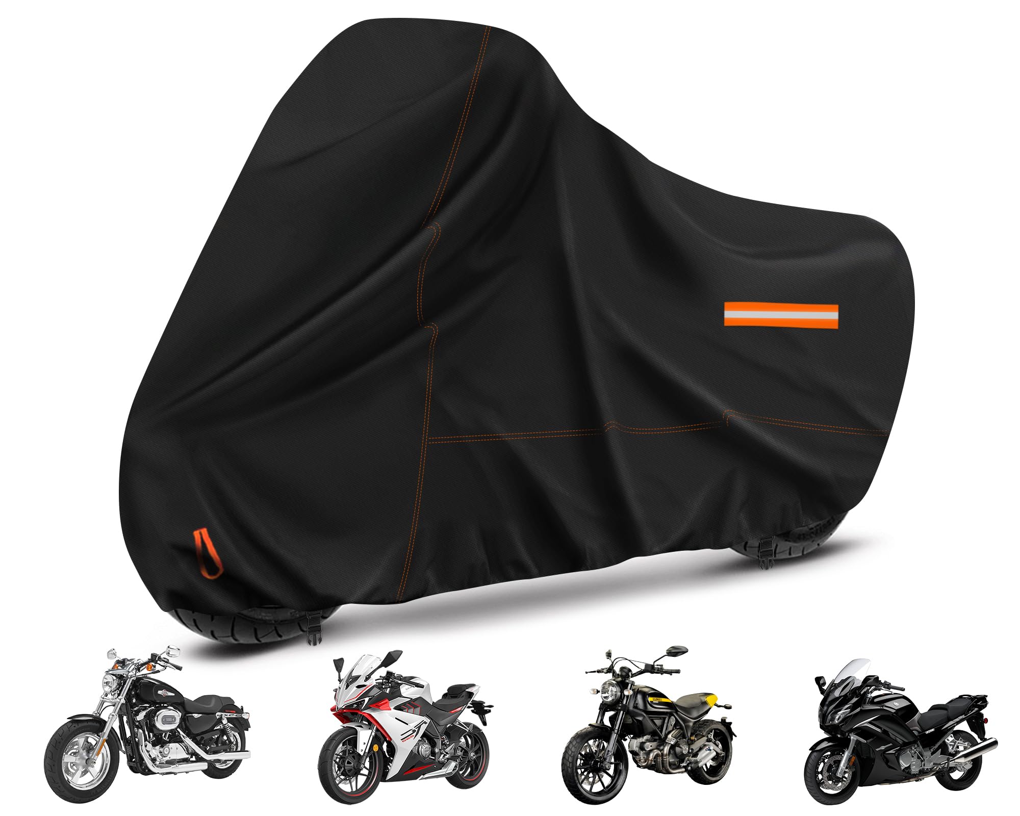 Enzeno Motorcycle Cover 210D Oxford Fabric Motorcycle Covers Waterproof Outdoor Windproof Dustproof Moped Cover with sna