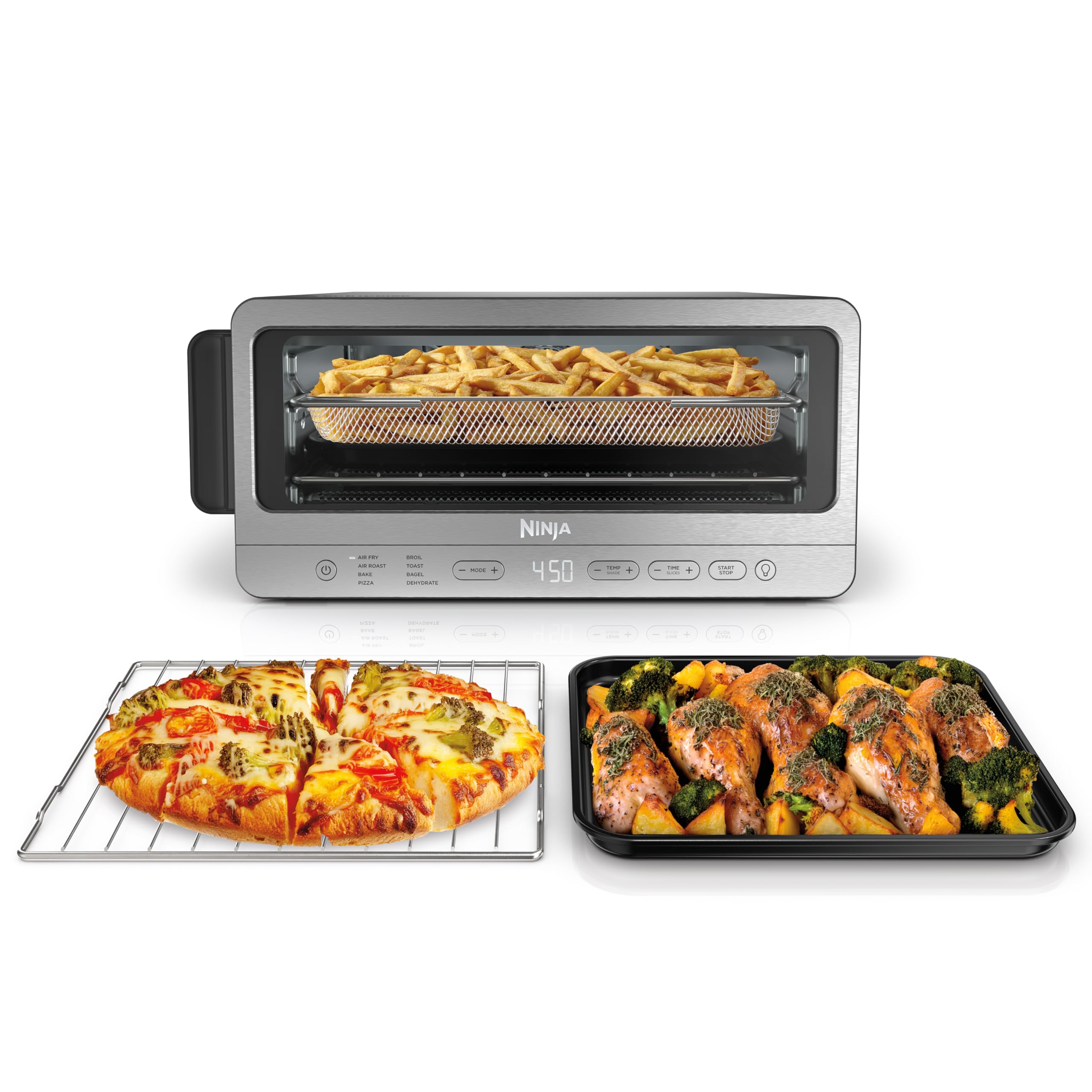 Ninja Air Fryer Toaster Oven Combo | 8-in-1 Functionality | Flip Up & Away for Storage Space | Air Fry Basket, Sheet Pan