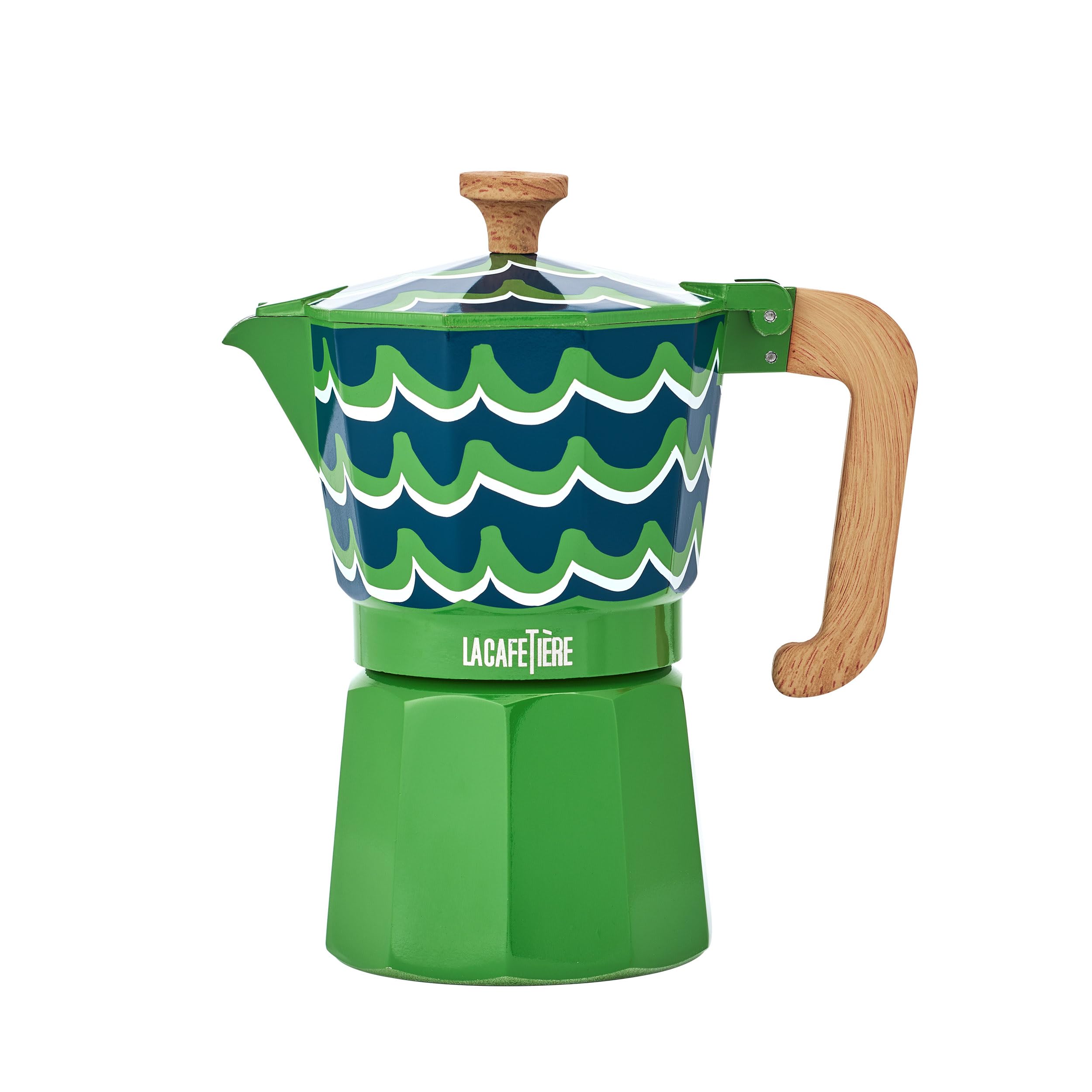 La Cafetière Venice 6 Cup Espresso Maker, 290ml Aluminium Stovetop Coffee Maker with Swirl Design, Gas and Electric Hob