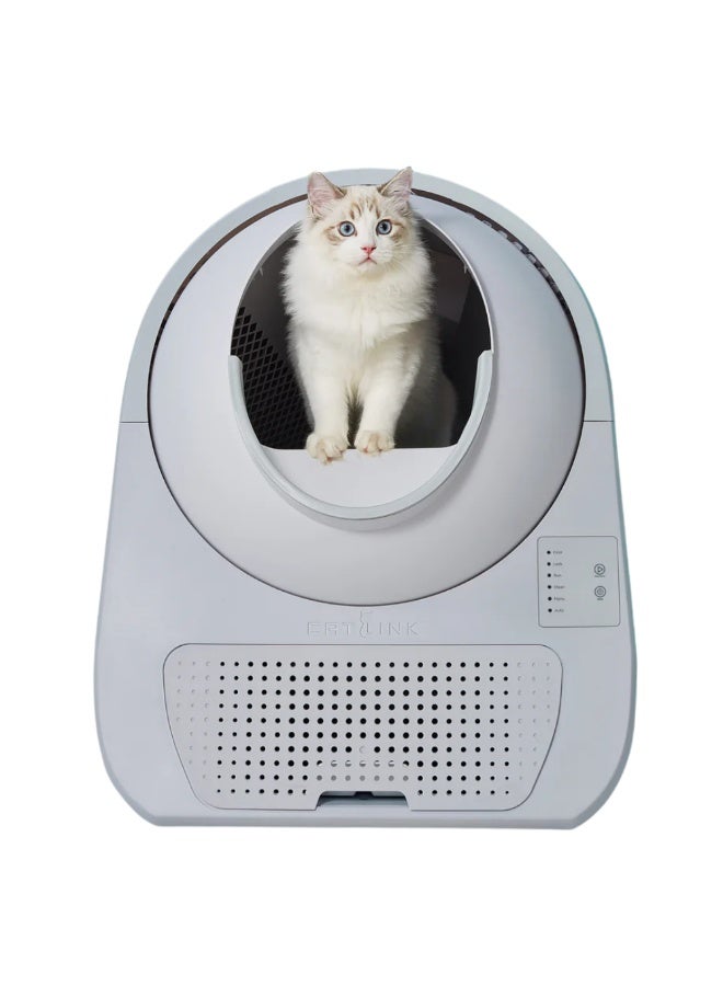 Catlink Scooper Young Pro X AI Self Cleaning With Odour Removal Cat Litter Box 13L 63x62x74cm - Lightgrey