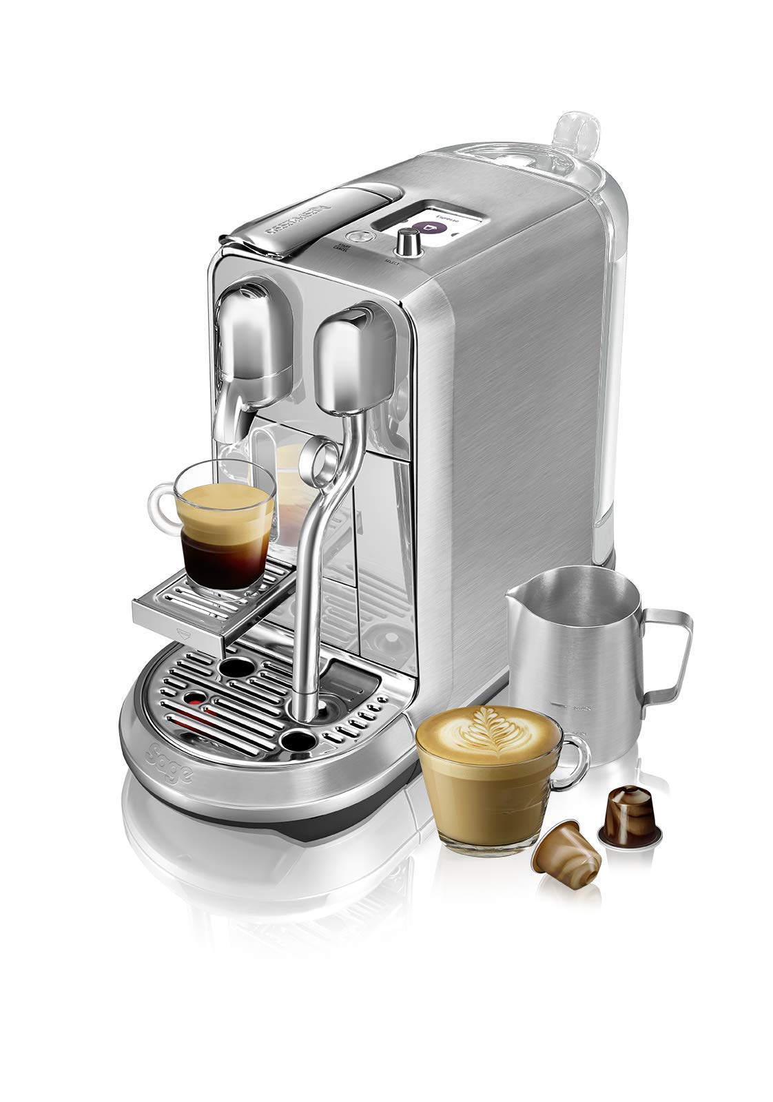 Nespresso Creatista Plus Automatic Pod coffee machine with milk frother wand for Espresso, Cappuccino & Flat White by Sa