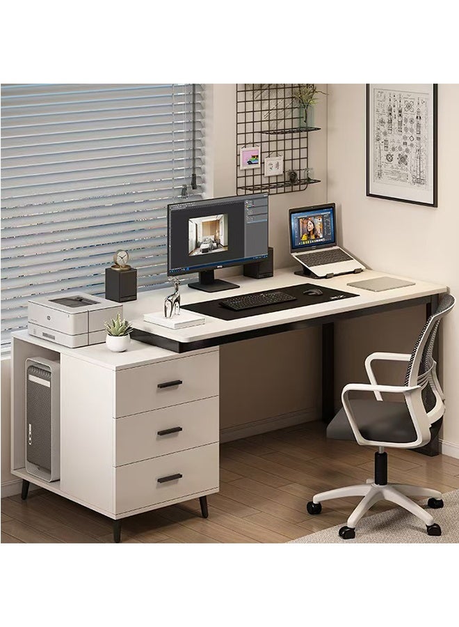 JCB CHIC 120cm Ergonomic  Writing Desk with 3 Drawers & Storage，Minimalist Workstation  Computer Des