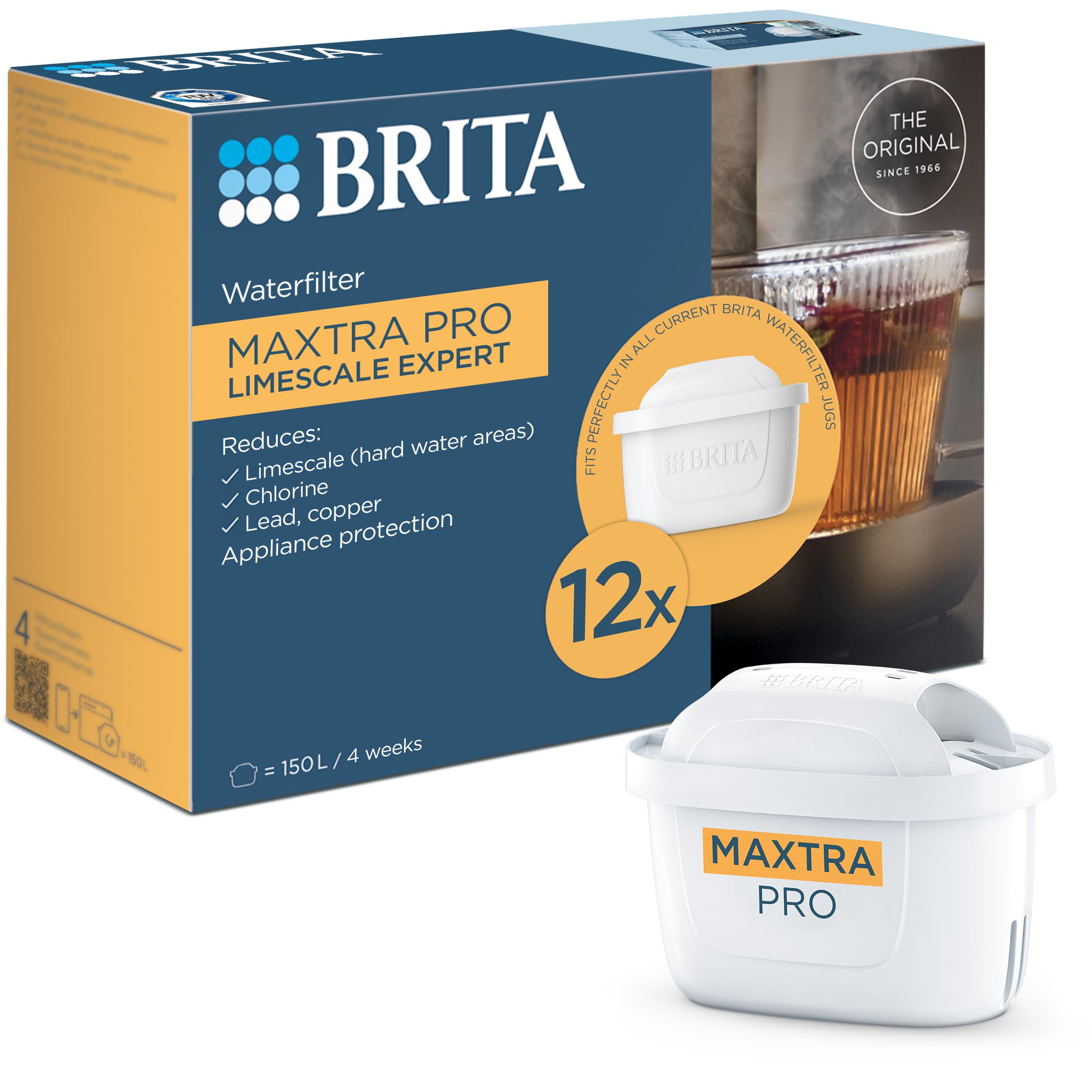 BRITA MAXTRA PRO Limescale Expert Water Filter Cartridge 12 Pack - Original BRITA Refill for Ultimate Appliance Protecti
