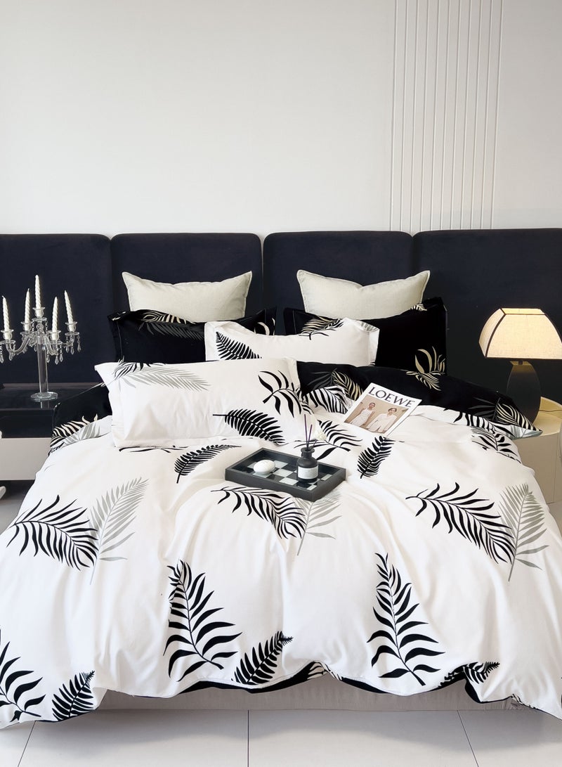 Donetella Printed Duvet Set, King Size 220x240 cm - 6-Pcs Bed Set, Microfiber Fabric - 1 Duvet Cover, 1 Fitted Sheet, 2