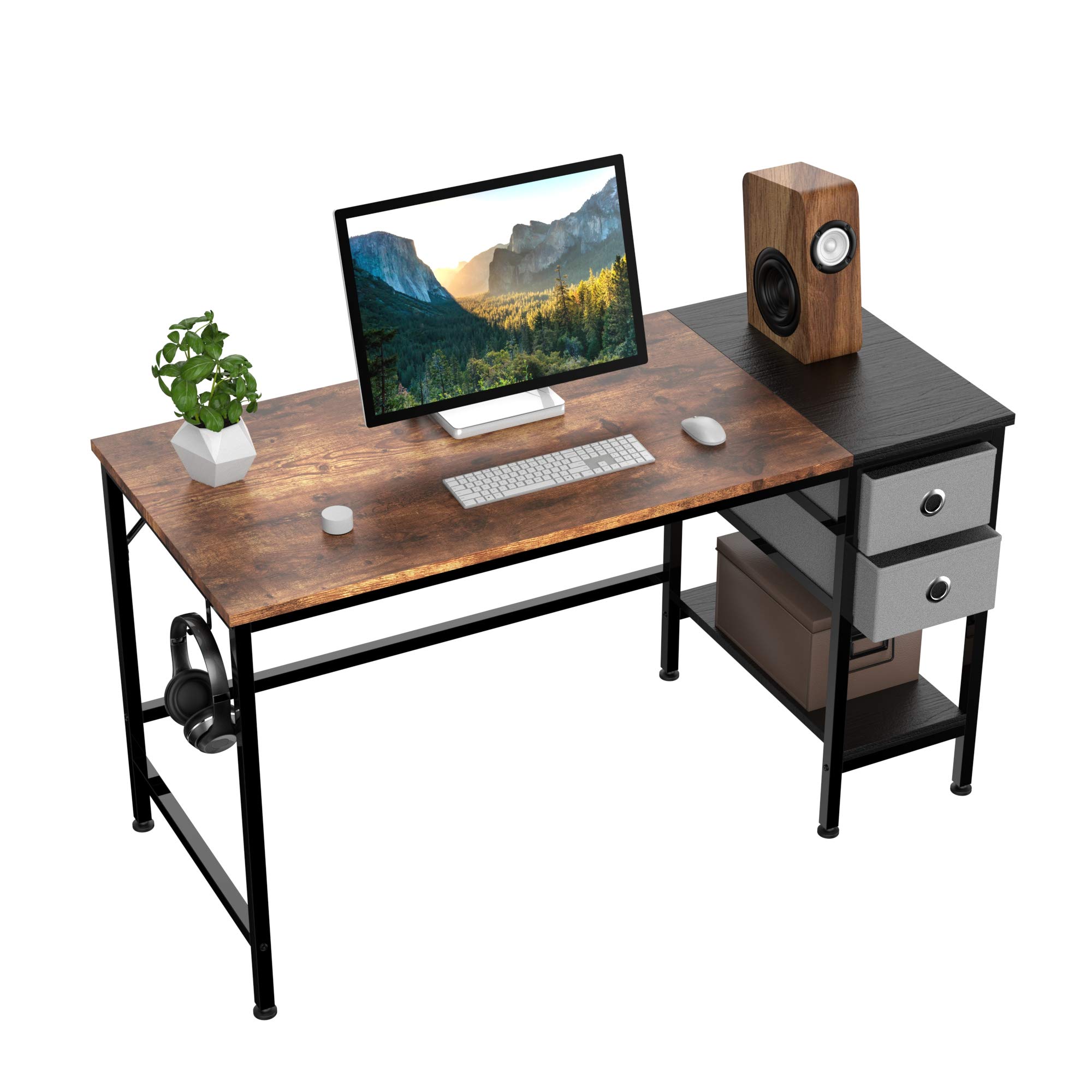 HOMIDEC Computer Desk, Office Work Writing Desk with Drawer and Headphone Hook for Student and Worke