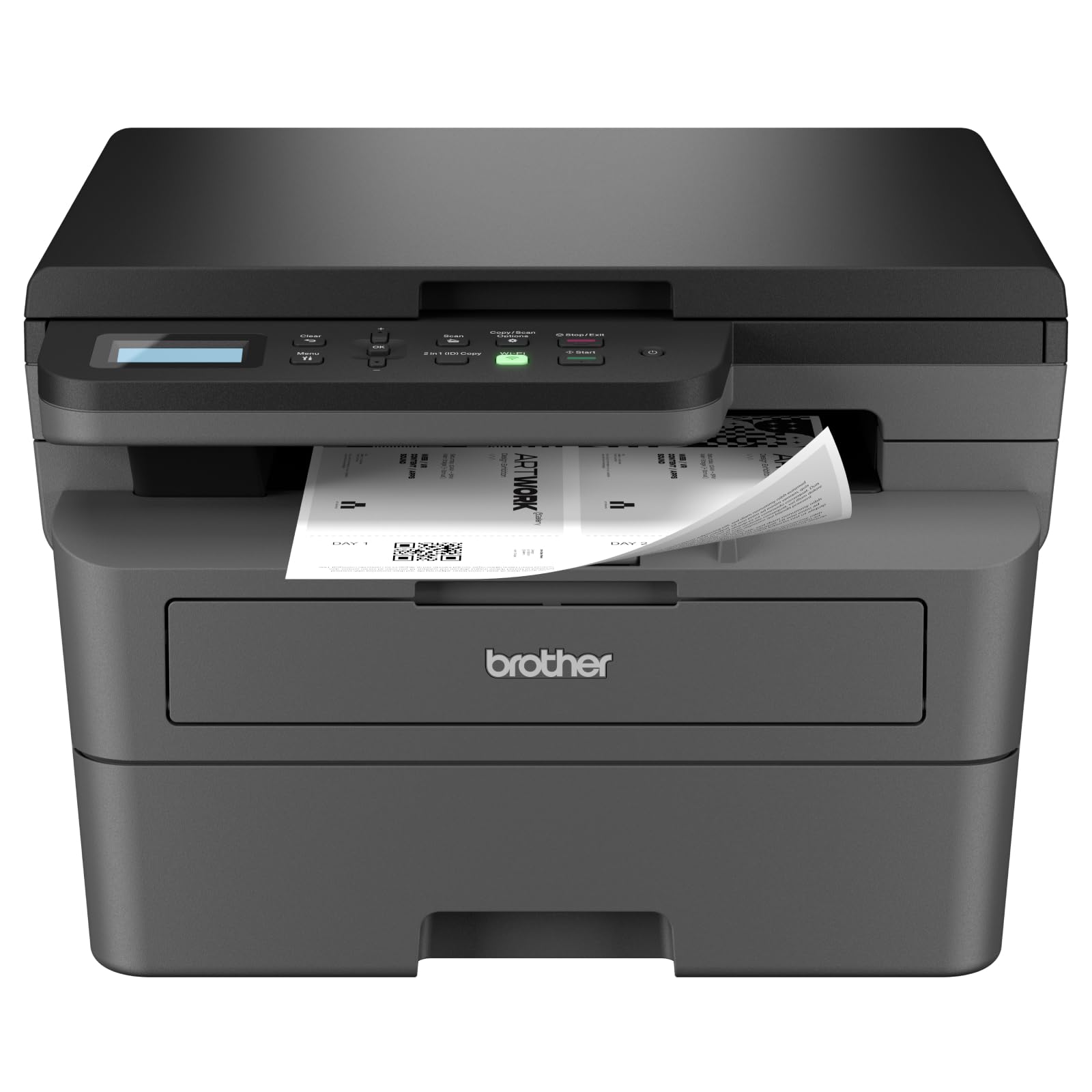 طابعة لاسلكية الكل في واحد أحادية اللون من بروذر، DCP-L2625DW، طباعة تلقائية على الوجهين، طباعة ومسح