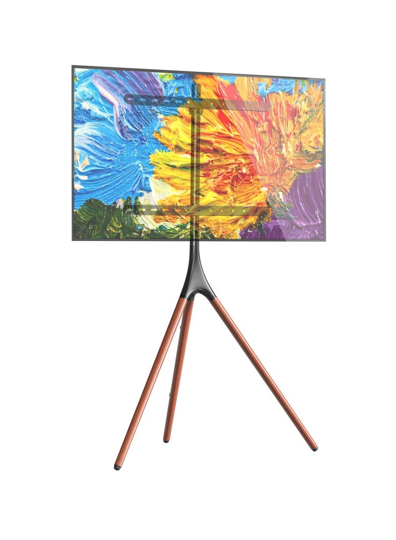 FlashHawk Modern Easel TV Stand with Tripod Base for 45-65 inch LED LCD OLED TV, 180°Swivel Portable TV Mount Stand for