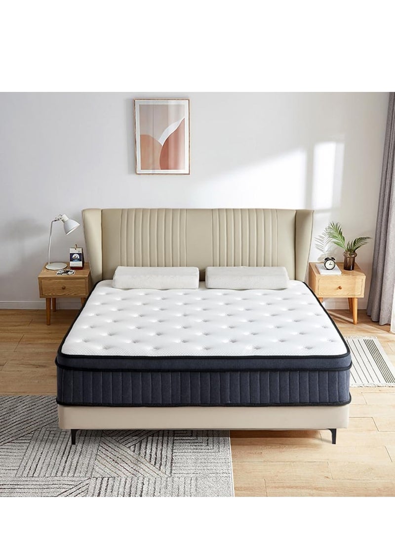 Harmony Home 28 cm Euro Top Spring Mattress – 190x120 cm | Cooling, Body Contouring, Pressure Relief & Anti-Dust Mite Sl