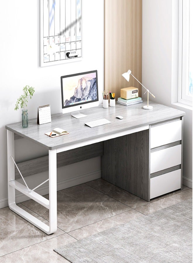 JCB CHIC Computer Desk with 3 Drawer and Storage Shelves, Home Office Desk with File Drawer and Cabi