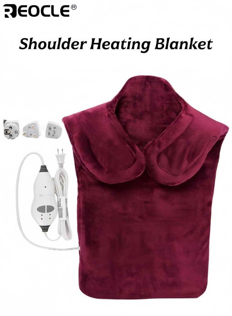 REOCLE Shoulder Heating Blanket Shoulder And Neck Electric Heating Pad With Vibration Massage Function Used To Relax The