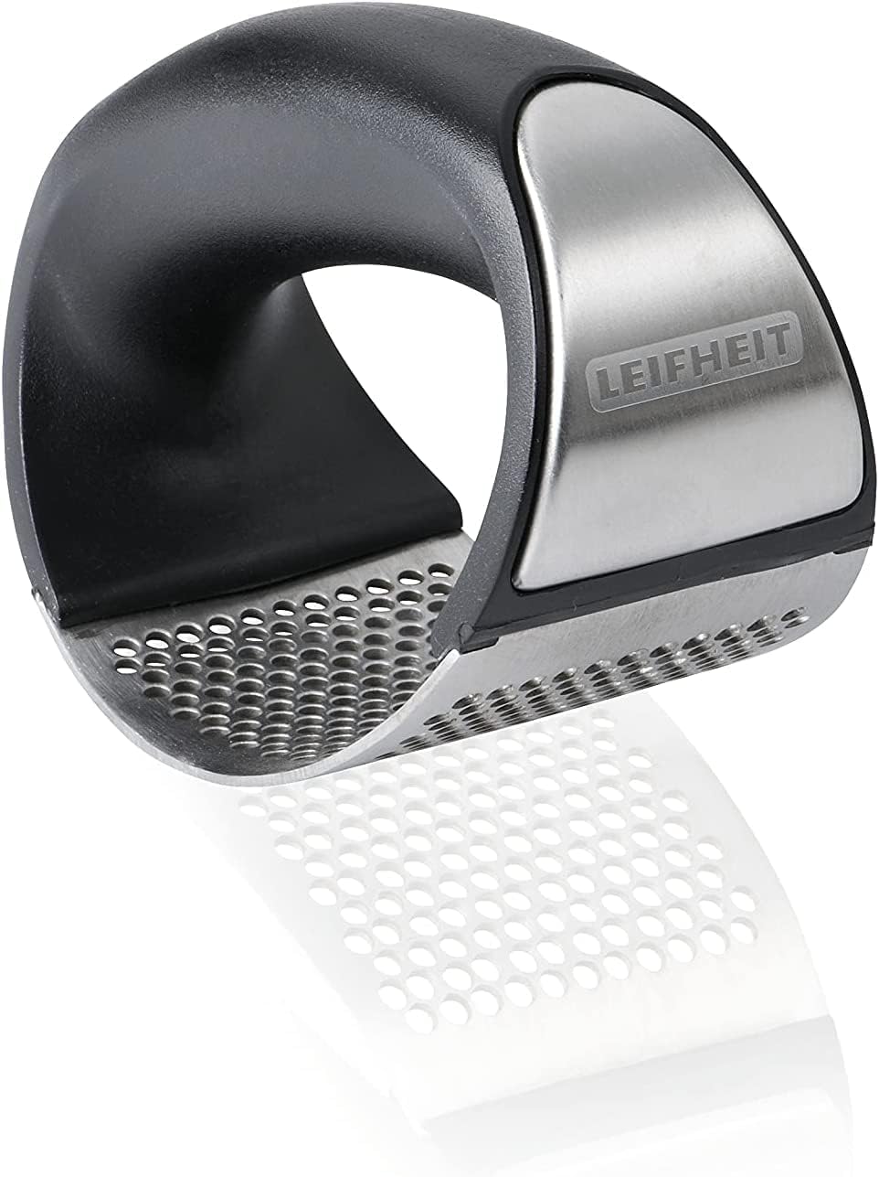 Leifheit Knobi King® Garlic Press, Ginger Crusher, Stainless Steel Garlic Presser, Easy and Quick to Use Roll Action, Ea