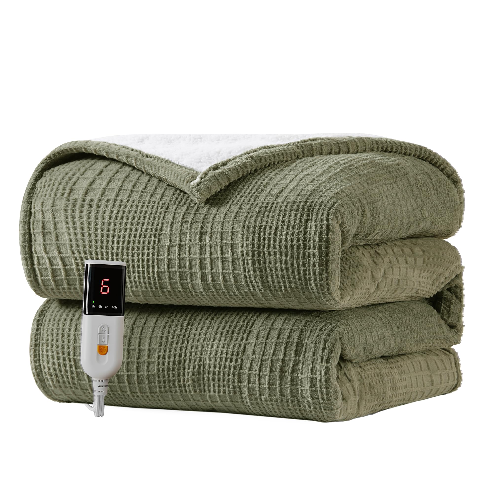Texciting Electric Blanket Heated Throw 130X160cm-Heated Blanket With 9 Heat Settings-10 Hours Auto 