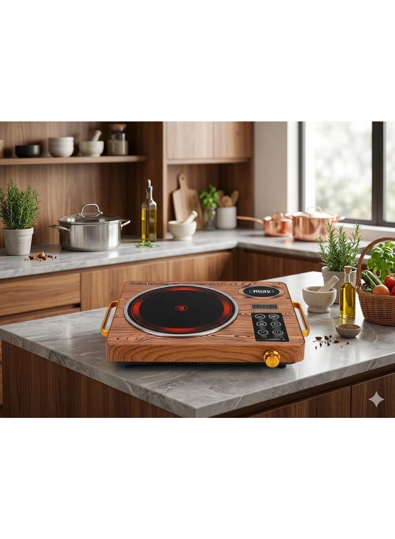 Ruay Portable Infrared Electric Cooker - 3500 Watt with 4-Digit LED Display, Multiple Cooking Modes, 3-Hour Programmable