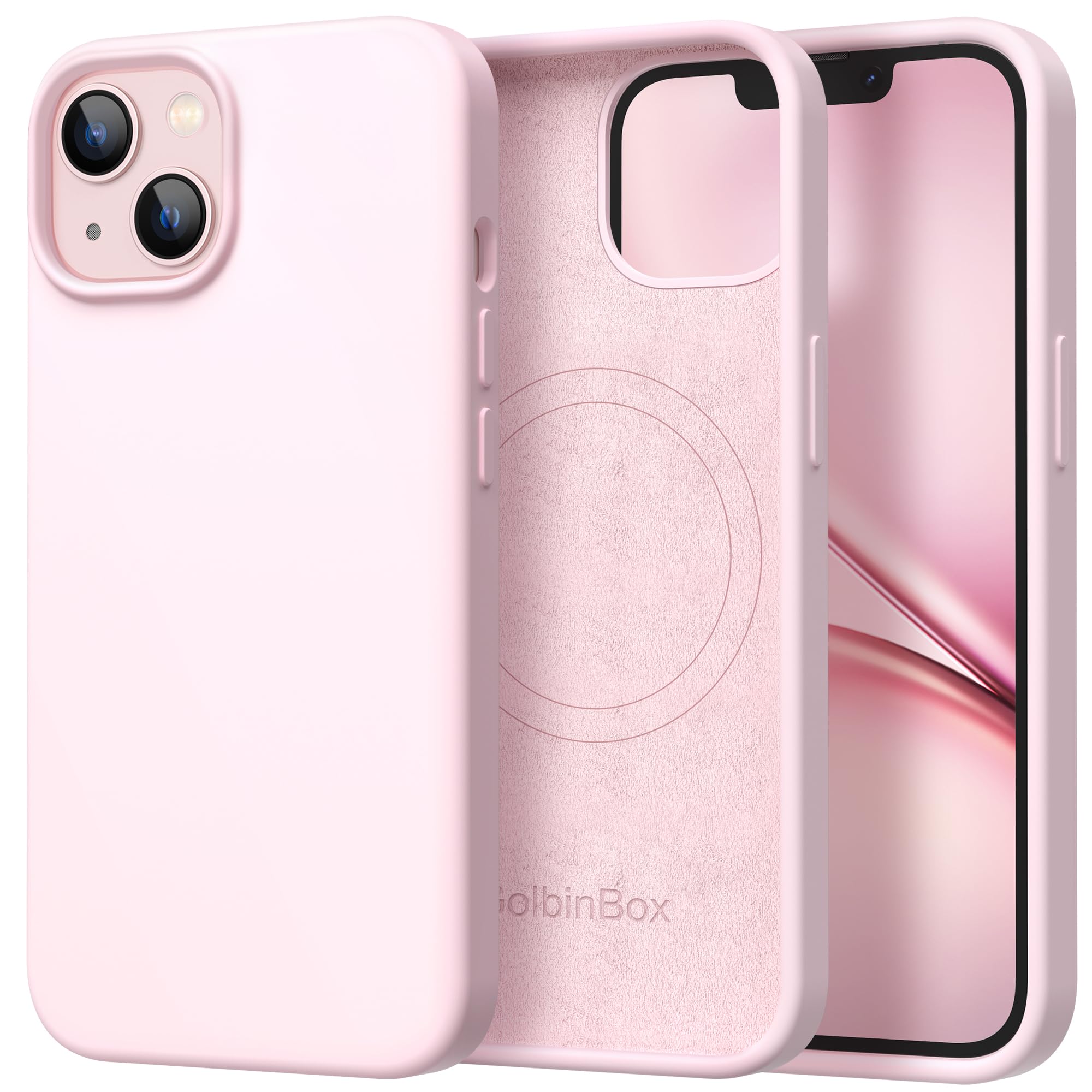 GolbinBox Magnetic for iPhone 13 Case & iPhone 14 Case, Compatible with MagSafe, [Soft Anti-Scratch Microfiber Lining], 