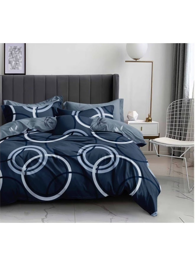 SMART HOME Double Bed Set with Luxurious Filling, 6 Pieces – Includes a Quilted Comforter, Fitted Sheet, 2 Pillowcases, 