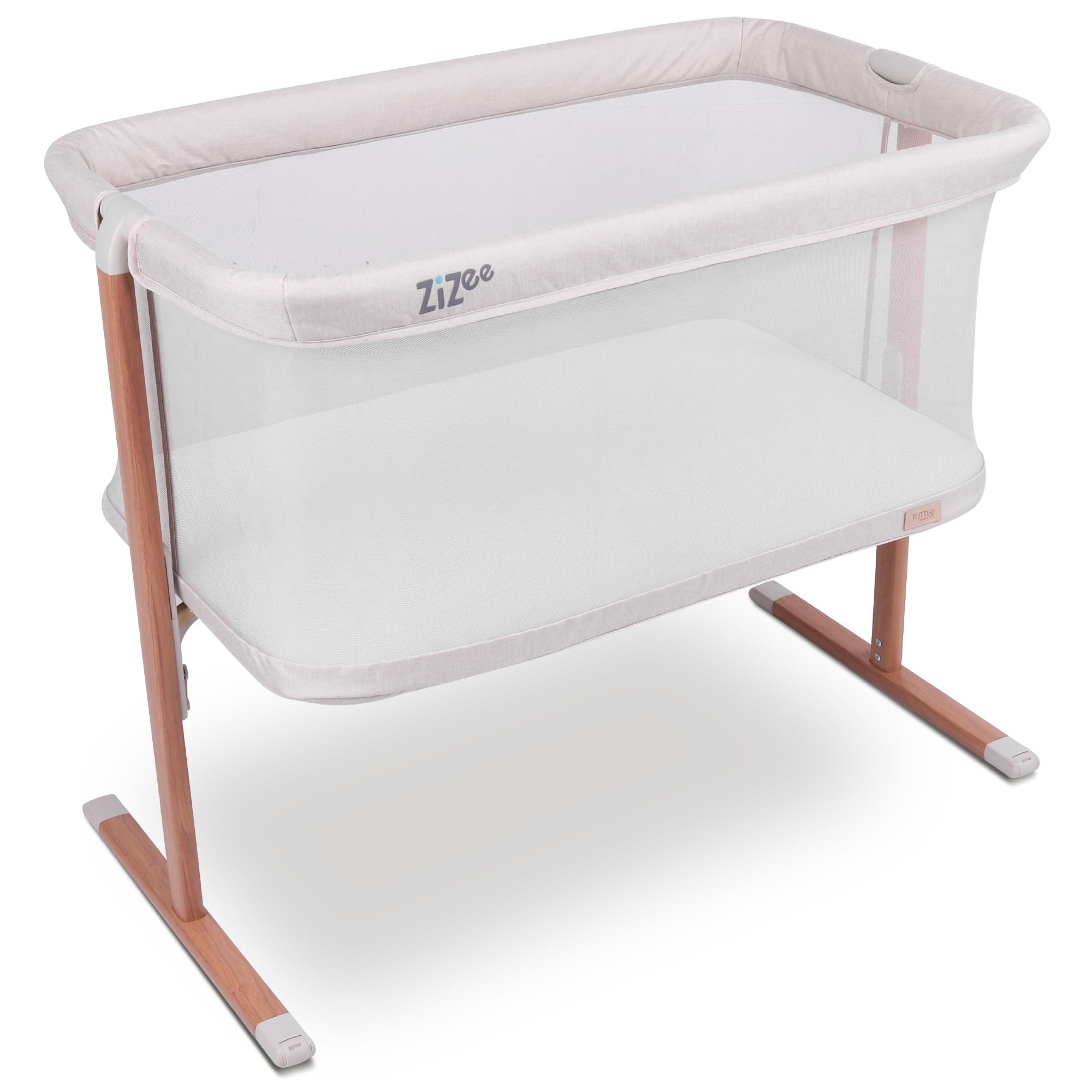 Tutti Bambini ZiZee® Moses Basket with Stand – Rocking Baby Crib with All-Around Breathable Mesh, Mattress Included, Whe