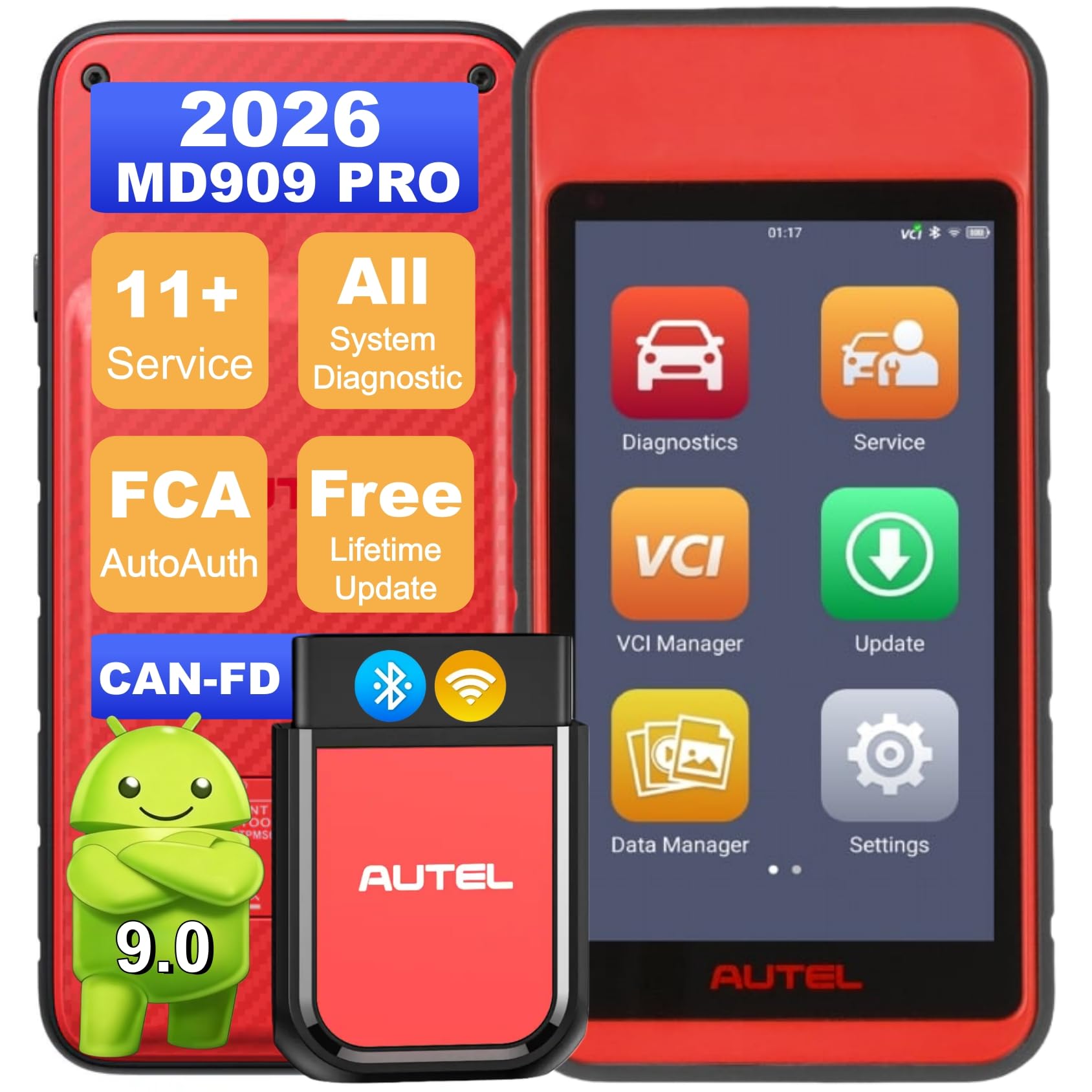 أداة ماسح ضوئي أوتيل ماكسي دياج MD909 برو الاحترافية لتشخيص رموز OBD2، تحديث لـ MD808 برو MD806 AL629 AL549 AL329 AL319،