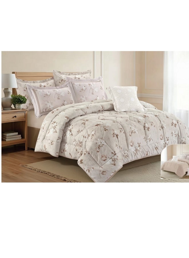 SMART HOME 100% microfiber double Comforter, reversible bed cover, comfortable filling bed sheet set