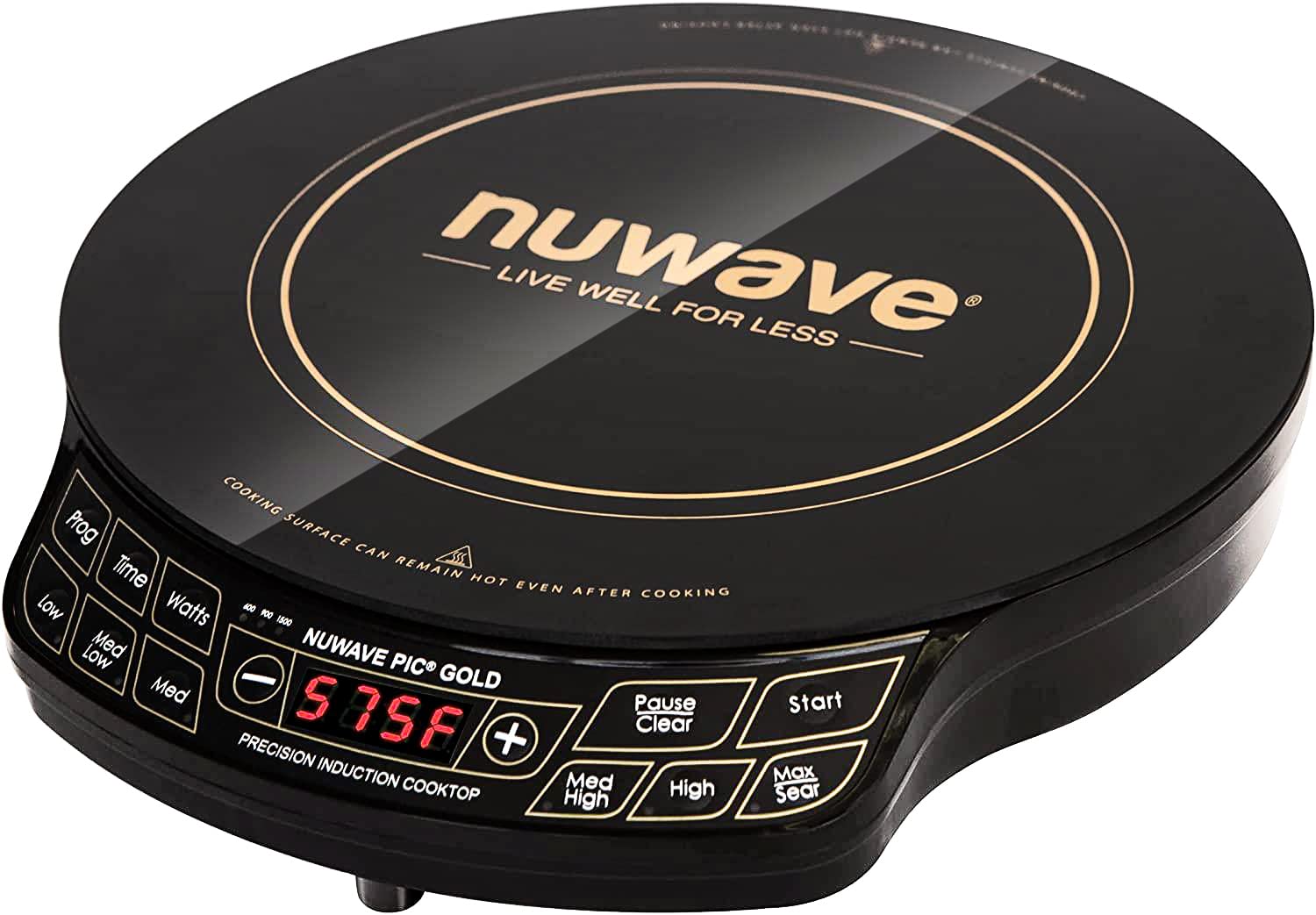 Nuwave Gold Precision Induction Cooktop, Portable, Powerful with Large 8” Heating Coil,100°F to 575°F, 3 Wattage Setting