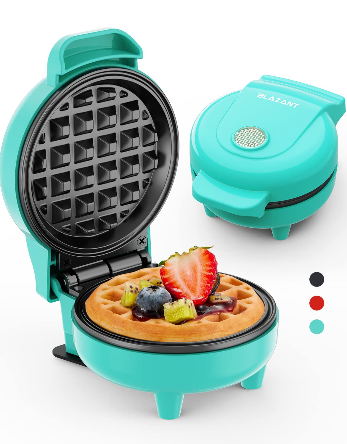 Waffle Maker Mini Small Compact Design, Breakfast Waffle Iron Machine Nonstick Coating, Snack Chaffle Hash Browns Round