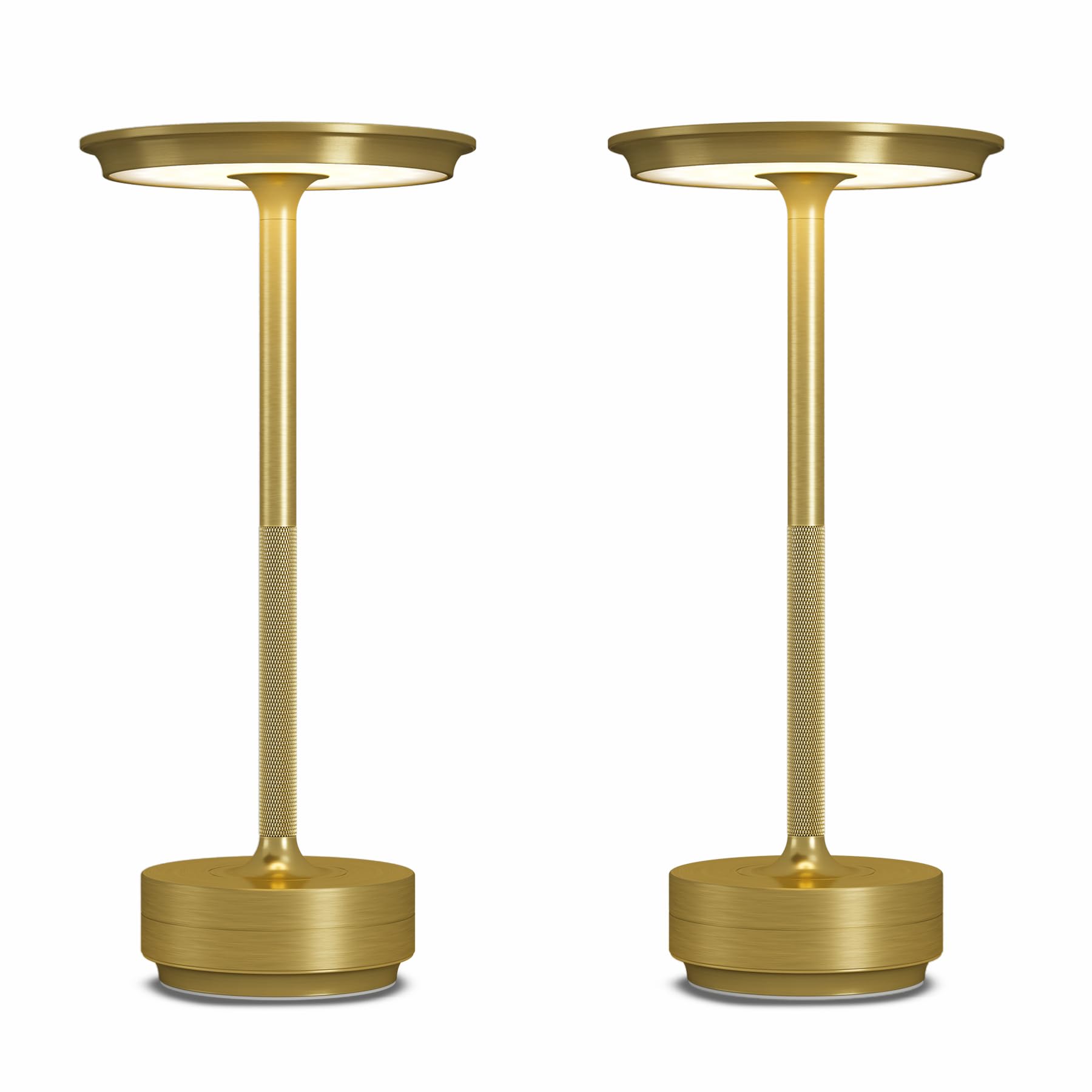 2 Pack Cordless Table Lamps Rechargeable, 5000mAh Portable LED Table Light, 3 Color Stepless Dimming Battery Powered Tab