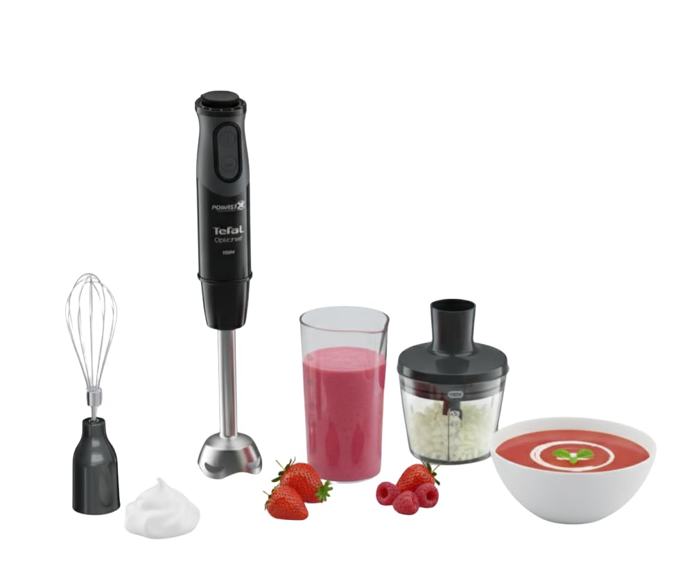 Tefal 3in1 Optichef Hand Stick Blender, 20 speeds and pulse, Powelix Blades Technology, 800ml beaker, 1000W, 500 ml Chop