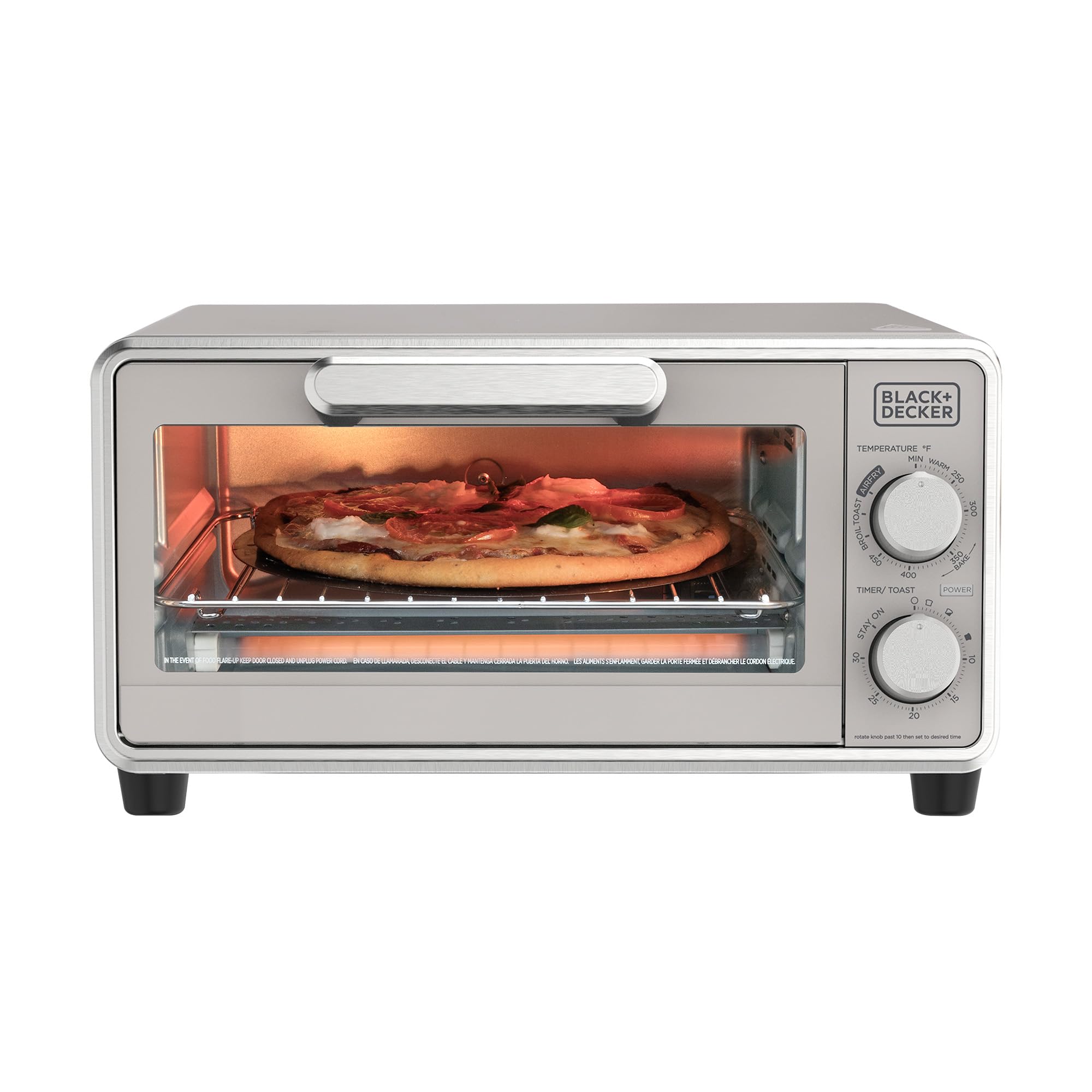 BLACK+DECKER Crisp N Bake™ PRO 4-Slice Digital Air Fry Toaster Oven, 5 Cooking Functions, Convection Countertop Oven, Fi