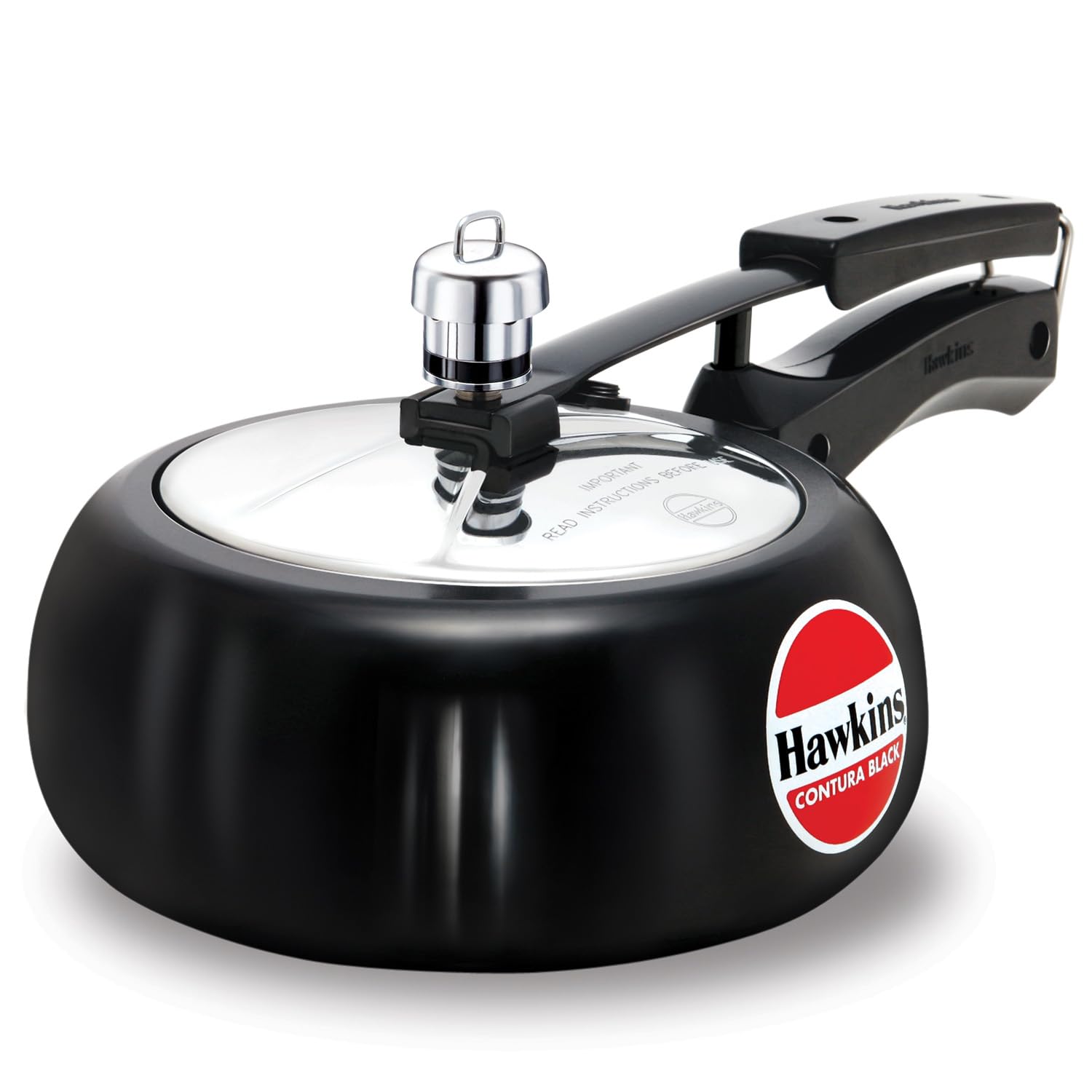 Hawkins Contura Hard Anodised Aluminium Pressure Cooker, 2 Liters , Black (CB20)