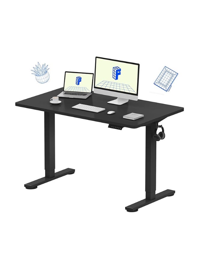 FLEXISPOT Standing Desk 120 x 60 cm Black - Whole-Piece Desktop, Home Office Use, Height Adjustable with 4 Memory Preset