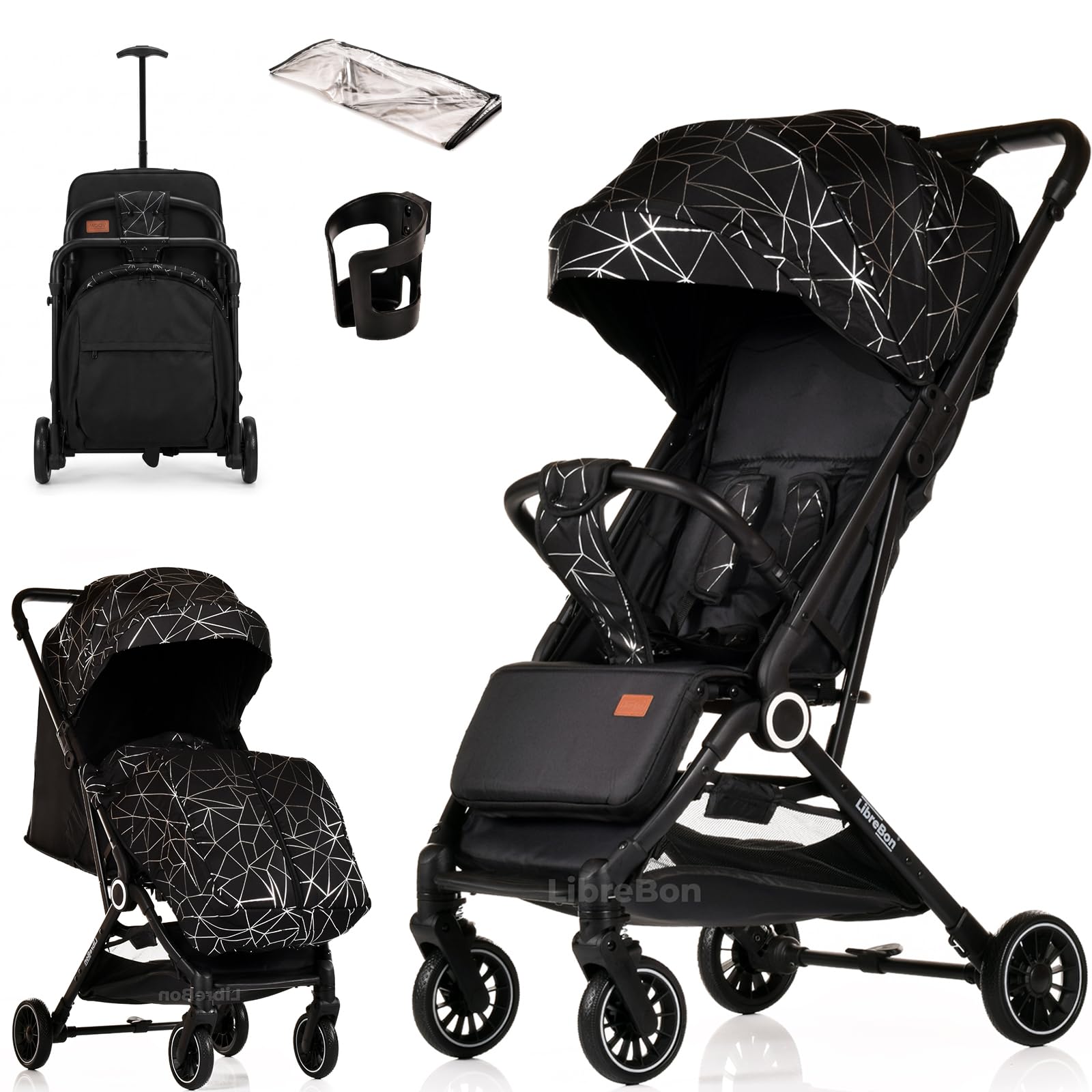 Lightweight Stroller, Baby Pushchair, Compact Travel Buggy, One Hand Foldable, Upgraded Wheels, All Seasons Stroller, Up