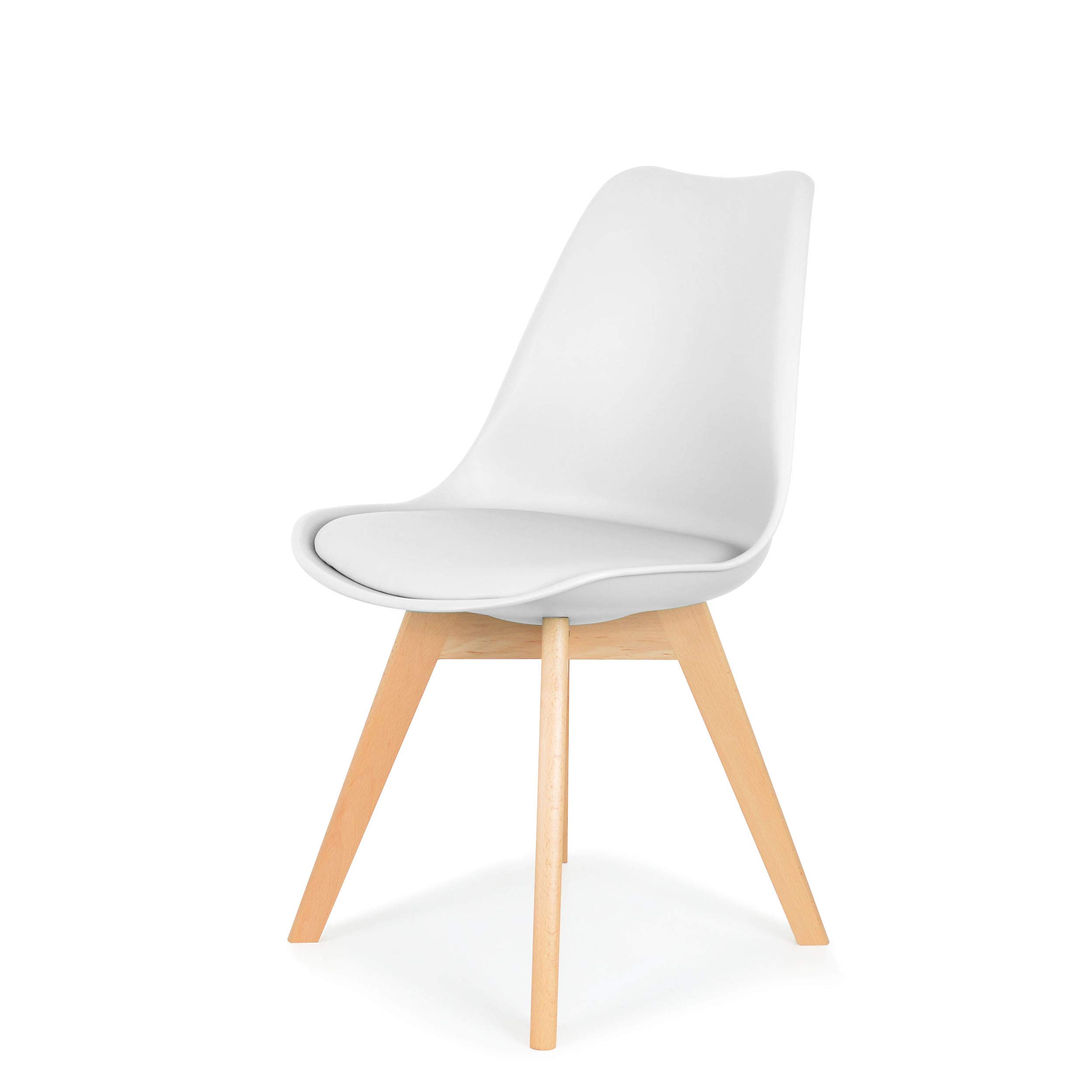 IHANA Dining Chair with Cushioned Pad Seat & Solid Beech Wood Legs for Mid Century Modern Dining Roo
