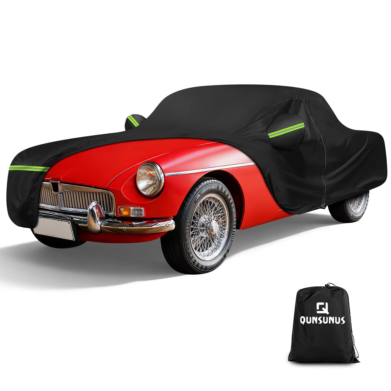 QUNSUNUS Car Cover for MG MGB Roadster 1962-1981, Waterproof MGB Roadster Covers with Cotton Lining, All Weather Cover w