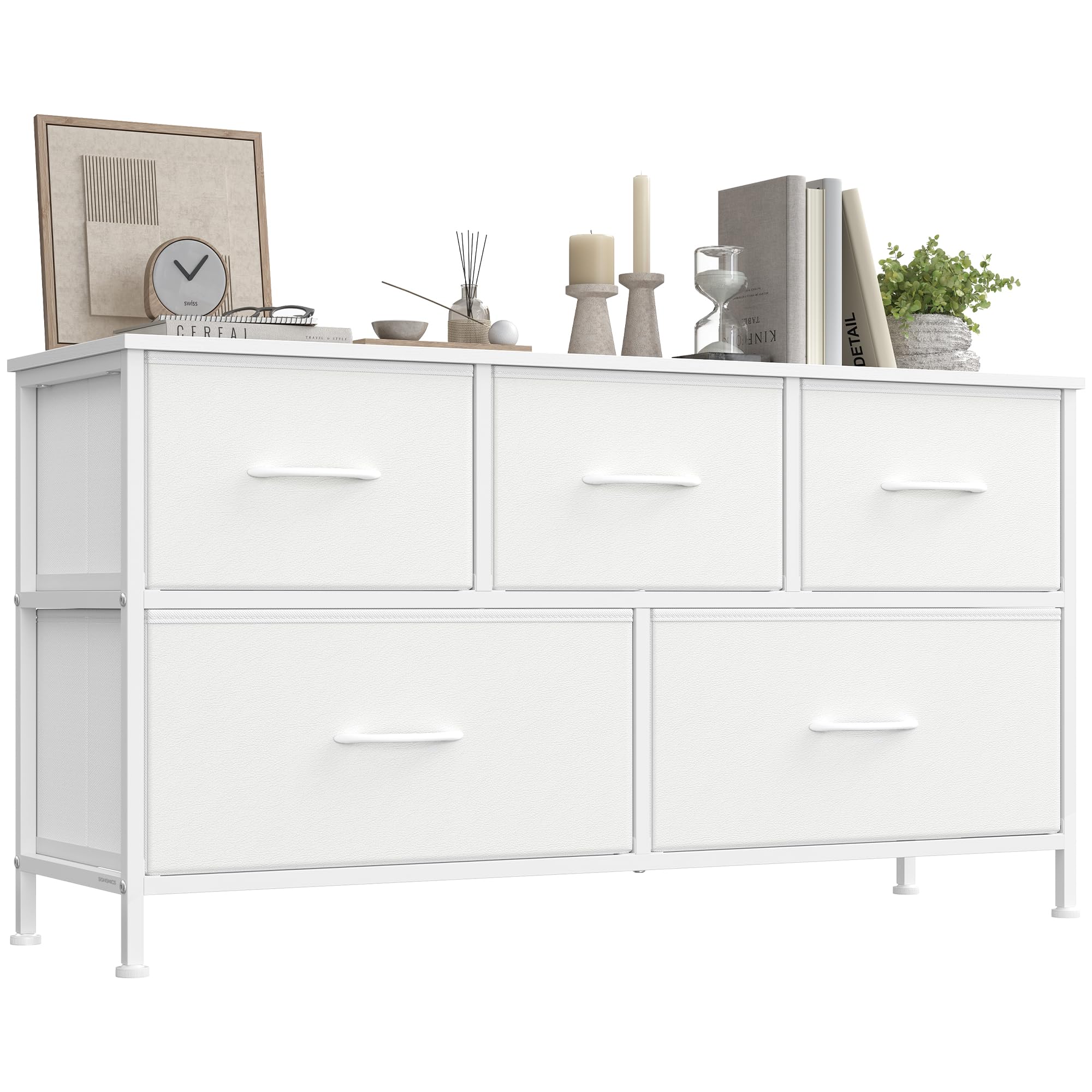 SONGMICS Chest of Drawers, Storage Unit, Steel, for Bedroom, Closet, Hallway, Living Room, 5 Drawers