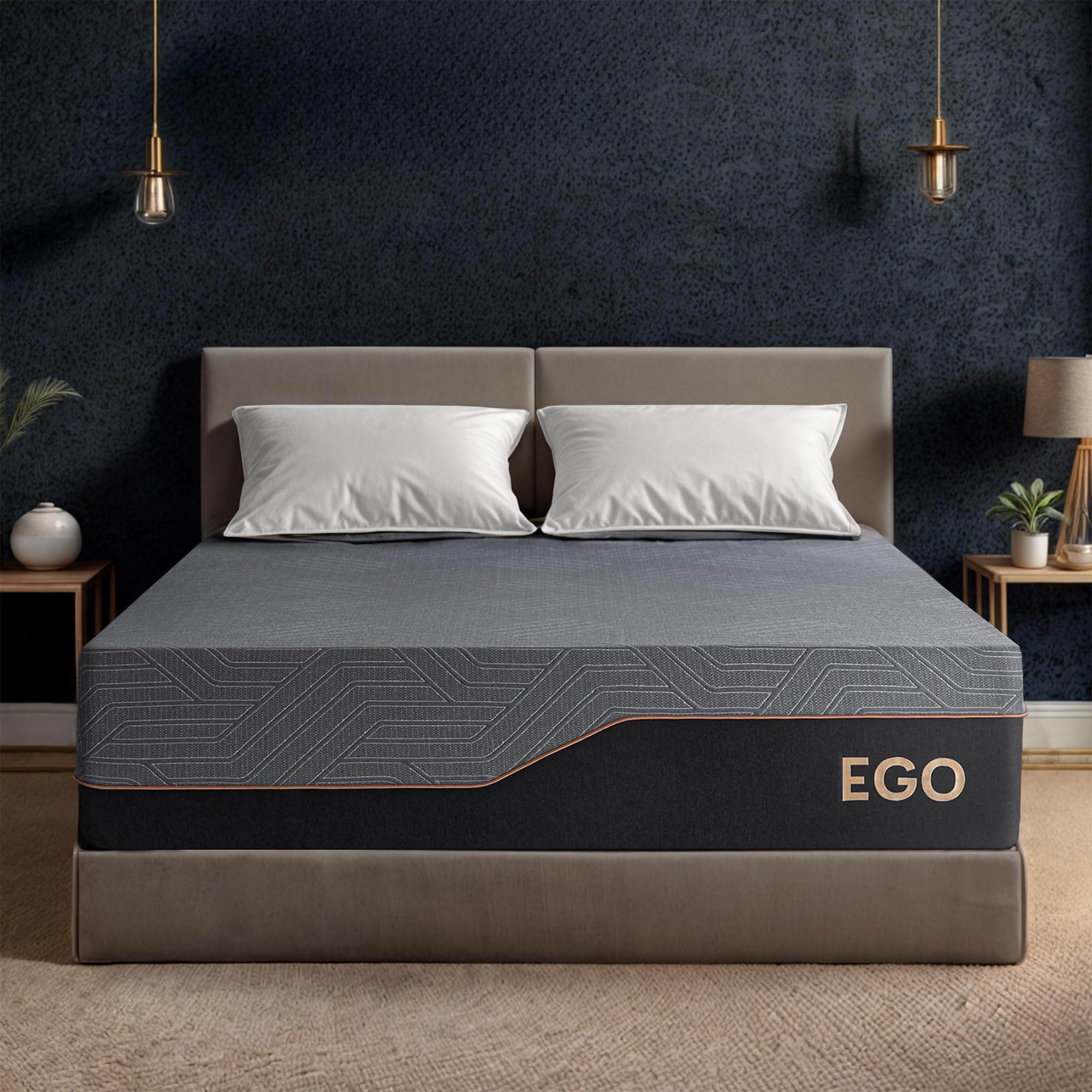 MLILY EGOHOME 14 Inch King Mattress, Copper Gel Memory Foam Mattress for Pain Relief, Therapeutic Mattress in a Box, Cer