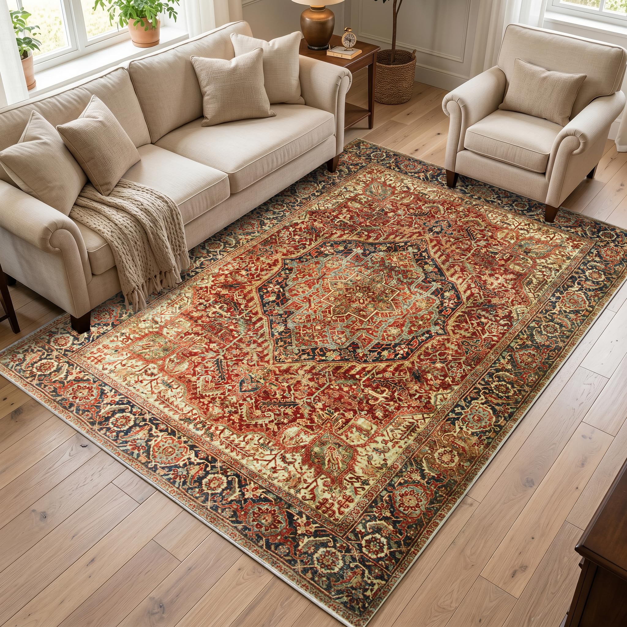 Aspire Homeware Rugs for Bedroom Living Room 120x170 cm - Traditional Area Rugs Modern Majestic Cashmere Style - Soft Sh