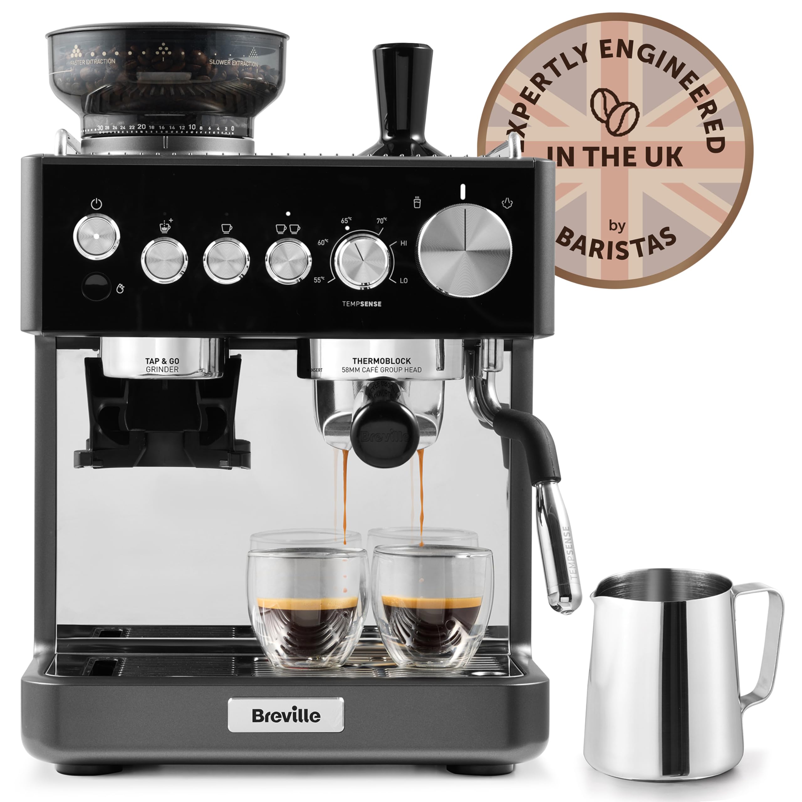 Breville Barista Sense Espresso Machine | Bean to Cup Coffee Maker with Integrated Coffee Grinder & Milk Frother | TempS